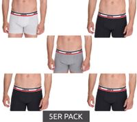 5er Sparpack LEVI`S Herren Boxershorts Baumwoll-Unterwäsche mit farblichen Akzenten am Bund 701224335 Schwarz/Grau oder Schwarz/Grau/Blau
