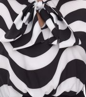 Elegante abito midi da donna, abito da lavoro con fiocco, abito estivo, abito a maniche lunghe 940989 nero/bianco