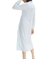 leichtes Damen Sommer-Kleid mit Kent-Kragen Frühlings-Kleid Wickel-Kleid Midi-Kleid 929374 Hellblau