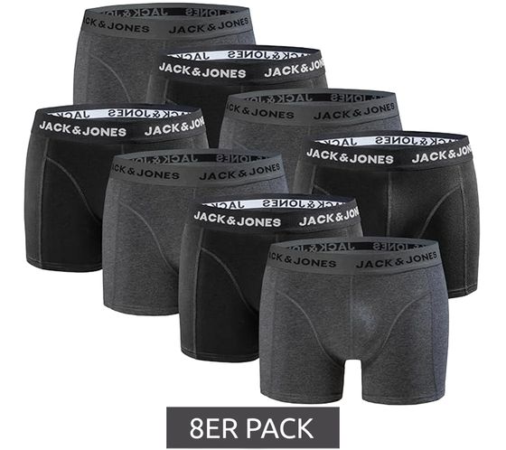 8-pack of JACK & JONES men's boxer shorts, breathable cotton underwear, mottled, 12259926, black/dark gray