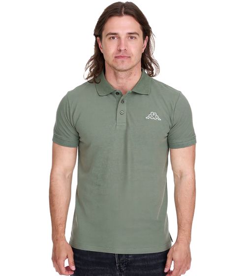Kappa Men's Cotton Polo Shirt with Small Embroidery, Short-Sleeved Pique Knit Shirt, 303173NC A02 Green