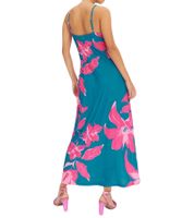 Abito estivo da donna con spalle scoperte e stampa floreale, moderno abito lungo con spalline e scollo a V regolabile 957125 Blu/Rosa