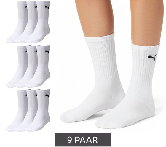 9 Paar PUMA schlichte Damen Sport-Socken Baumwoll-Socken Kinder Tennis-Socken lange Strümpfe 7308 300 Weiß 9 Paar PUMA schlichte Damen Sport-Socken Baumwoll-Socken Kinder Tennis-Socken lange Strümpfe 7308 300 Weiß