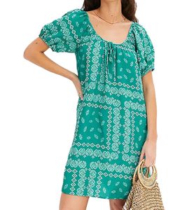 abito estivo leggero da donna tunica con stampa boho mini abito 946593 turchese