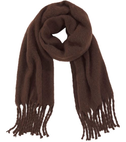 Laura Scott Autumn Scarf with Fringes, Soft Long Woven Scarf, Simple Winter Scarf, 60159958 Brown