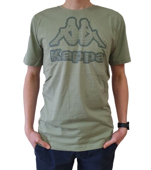 Kappa Men's Cotton T-Shirt with Large Logo, Crew Neck, Short Sleeve, Oeko-Tex 100 Certified, 7085/8191-003 Green