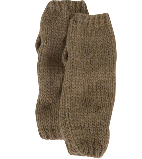 J.Jayz Women's Knitted Arm Warmers with Alpaca Wool Content, Lightweight Winter Arm Warmers, Warming Gloves, 41598846 Light Brown