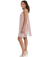 nachhaltiges Damen Sommer-Kleid mit Spitzendetails und Pailletten Mini-Kleid Chiffon-Kleid Business-Kleid 965847 Rosa