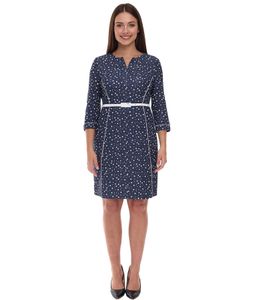 gepunktetes Damen Frühlings-Kleid inklusive Gürtel Strand-Outfit Midi-Kleid 940590 Dunkelblau/Weiß gepunktetes Damen Frühlings-Kleid inklusive Gürtel Strand-Outfit Midi-Kleid 940590 Dunkelblau/Weiß