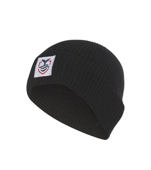 DELMAO Beanie mit Kaschmiranteil schlichte Woll-Mütze gemütliche Strick-Beanie mit Logo-Patch in Weiß 37810549 Schwarz 