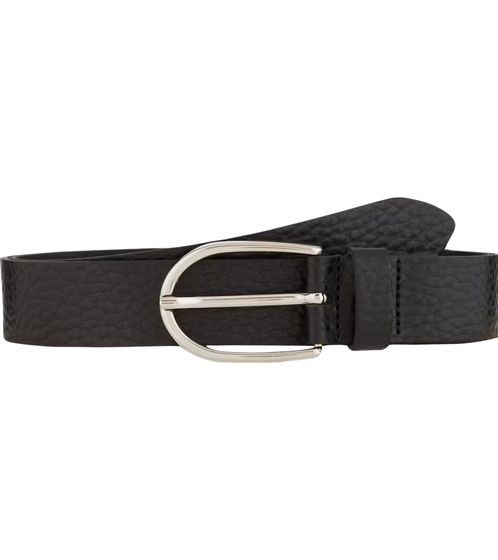 Cintura in pelle da donna Vanzetti, elegante cintura da tutti i giorni, cintura da lavoro in un set con ciondolo abbinato 33028118 Nero