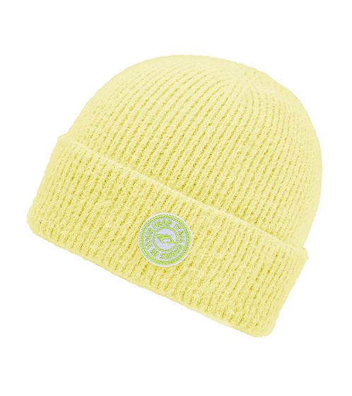 CHILLOUTS Alba Hat Beanie warm winter hat cozy knitted beanie with logo emblem 49964401 Yellow