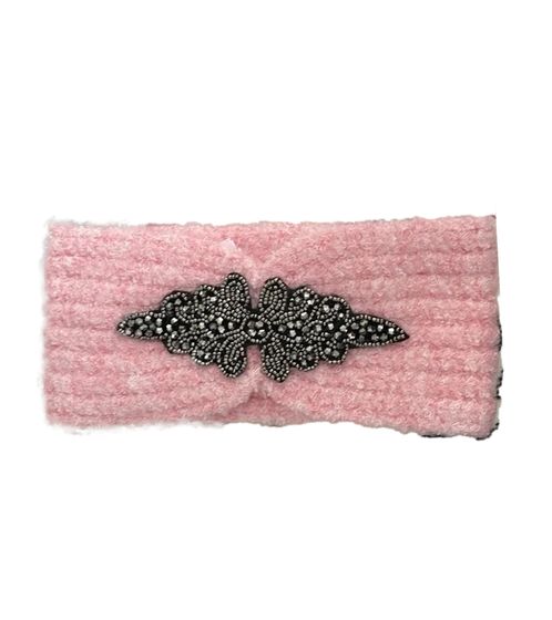 Bandeau tricoté Vero Moda pour femme, bandeau d'automne en tricot épais, 93473105, rose