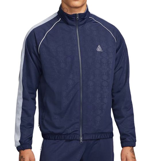 NIKE Giannis Herren nachhaltige Basketball-Jacke mit DRI-FIT-Technologie leichte Trainings-Jacke mit Blumen-Print Sport-Jacke mit Reißverschluss aus recyceltem Material DQ5660-498 Blau