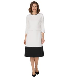 Damen Sommer-Kleid Jersey-Kleid mit Reißverschluss Mini-Kleid 960734 Weiß