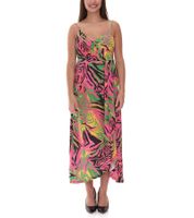 Lightweight women's spring dress with floral print, summer dress, maxi dress 954051, green/pink/yellow/black/orange Lightweight women's spring dress with floral print, summer dress, maxi dress 954051, green/pink/yellow/black/orange