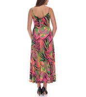 Lightweight women's spring dress with floral print, summer dress, maxi dress 954051, green/pink/yellow/black/orange Lightweight women's spring dress with floral print, summer dress, maxi dress 954051, green/pink/yellow/black/orange