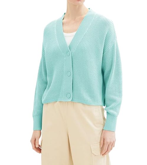 TOM TAILOR Women's Cardigan, Cozy Soft Knit Jacket, 51805228 Turquoise