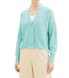 Cardigan femme TOM TAILOR, veste en maille douce et douillette, 51805228 turquoise