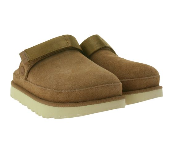 UGG Australia Goldenstar Scarpe da donna in vera pelle sostenibile con suola a piattaforma retrò Pantofole Slip-On Scarpe 1138252 Marrone