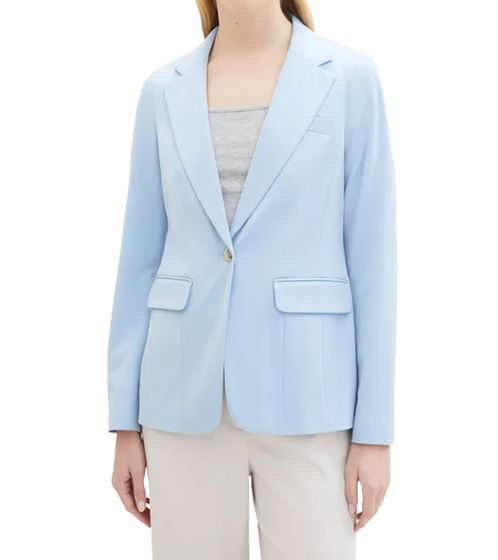 Tom Tailor Damen Blazer Anzug-Jacke mit Reverskragen Business-Jacke 22031348 Blau