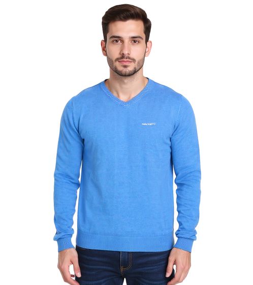 HACKETT LONDON GOLF Herren Baumwoll-Pullover Strick-Pullover mit V-Ausschnitt Langarm-Shirt HMX5000D Blau HACKETT LONDON GOLF Herren Baumwoll-Pullover Strick-Pullover mit V-Ausschnitt Langarm-Shirt HMX5000D Blau