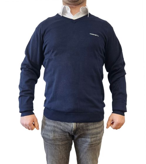 HACKETT LONDON GOLF Maglione in maglia a maniche lunghe con scollo a V in cotone da uomo HMX5000D blu scuro