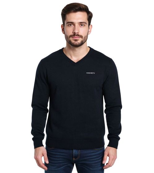 HACKETT LONDON GOLF Herren Baumwoll-Pullover Strick-Pullover mit V-Ausschnitt Langarm-Shirt HMX5000F Schwarz HACKETT LONDON GOLF Herren Baumwoll-Pullover Strick-Pullover mit V-Ausschnitt Langarm-Shirt HMX5000F Schwarz