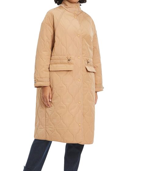 Tamaris Women's Quilted Jacket, Long Outdoor Jacket, Everyday Jacket, 34849367 Brown