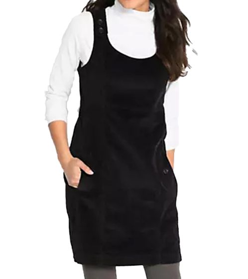 Abito estivo da donna in stile abito-camicia con bottoni e tasche laterali 969471 Nero