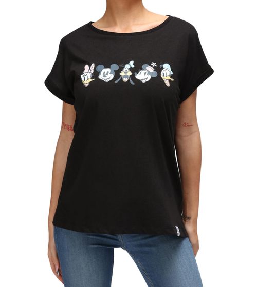 RE:COVERED X Disney T-shirt da donna in cotone con scollo rotondo e maniche corte RCDIF2062 Nero