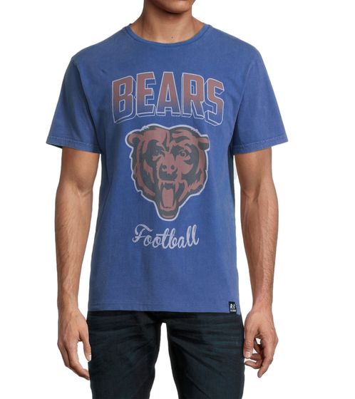 RE:COVERED X NFL Herren T-Shirt mit BEARS Logo Baumwoll-Shirt Rundhals-Shirt mit Football-Print PCNFL912 Blau