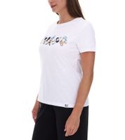 RE:COVERED X Disney T-shirt da donna con design di Topolino e amici in cotone, scollo tondo, RCDIF2063, bianco