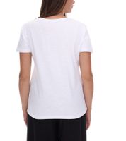 RE:COVERED X Disney T-shirt da donna con design di Topolino e amici in cotone, scollo tondo, RCDIF2063, bianco