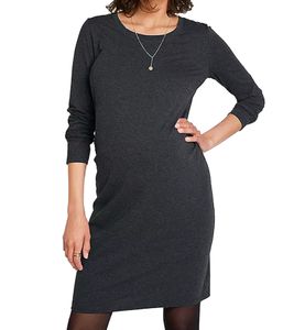 Abito premaman basic da donna, confezione da 2, primaverile, in maglia, in gravidanza, mini abito premaman, 936292, grigio/nero