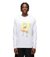 RE:COVERED X Nickelodeon T-shirt à manches longues pour homme Motif Bob l'éponge Pull en coton Col rond Blanc MMVCM272