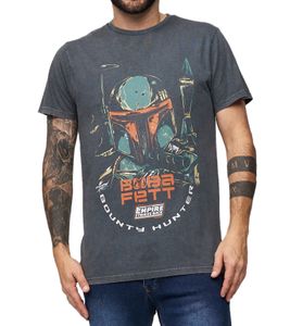 RE:COVERED X STAR WARS Herren T-Shirt mit großem Boba Fett Print Alltags-Shirt Baumwoll-Shirt Kurzarm-Shirt MMSTW2380 Grau RE:COVERED X STAR WARS Herren T-Shirt mit großem Boba Fett Print Alltags-Shirt Baumwoll-Shirt Kurzarm-Shirt MMSTW2380 Grau