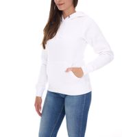 Felpa con cappuccio da donna Elevate Charon, semplice maglione in cotone con tasca a marsupio, 3823401 bianco