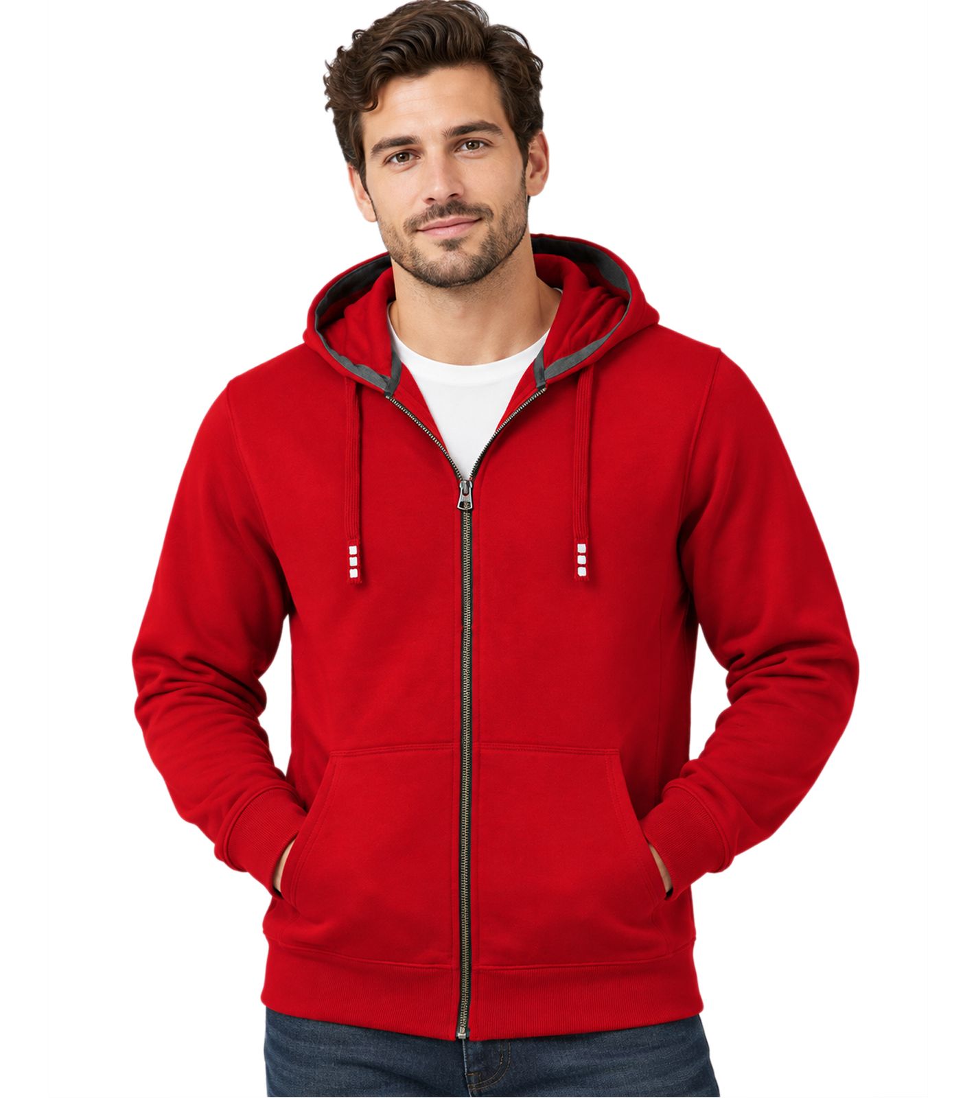 Elevate Herren Sweat-Jacke mit Kapuze aus Baumwolle