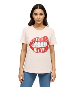 RE:COVERED X Disney Damen T-Shirt mit Cruella Devil Lips Aufdruck Baumwoll-Shirt Rundhals-Shirt MMDIS2596 Rosa RE:COVERED X Disney Damen T-Shirt mit Cruella Devil Lips Aufdruck Baumwoll-Shirt Rundhals-Shirt MMDIS2596 Rosa