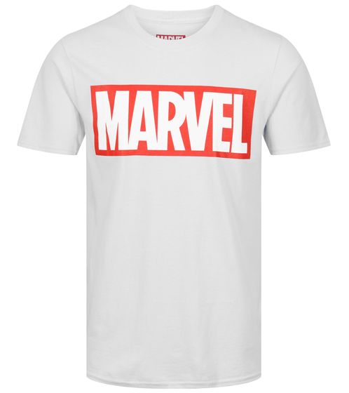 RE:COVERED X MARVEL Herren T-Shirt mit MARVEL Aufdruck Baumwoll-Shirt Kurzarm-Shirt IFMMMARV1101 Weiß