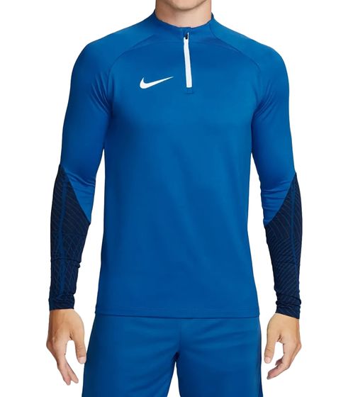 NIKE Strike 23 Dril Herren nachhaltiges Sport-Shirt mit DRI-FIT-Technologie leichtes Trainings-Longsleeve Fußball-Shirt mit geometrischem Muster DR2294-463 Blau/Schwarz