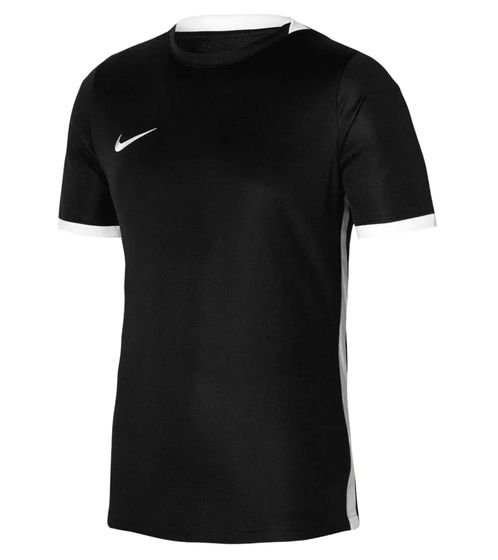 NIKE Challenge 4 Kinder Sport-Shirt leichtes T-Shirt mit DRI-FIT-Technologie für Jungen und Mädchen bequemes Fitness-Shirt DH8352-010 Schwarz