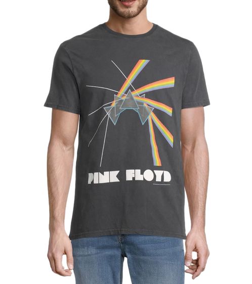 RE:COVERED X PINK FLOYD Herren Baumwoll-Shirt mit Schriftzug Alltags-Shirt mit farblichen Akzenten Kurzarm-Shirt T-Shirt PCPER455 Grau