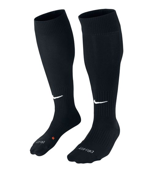 NIKE Classic II Knie-Strümpfe für Damen und Herren aus Strick klassische Fußball-Stutzen mit DRI-FIT-Technologie coole Sport-Socken mit Marken-Logo SX5728-010 Schwarz