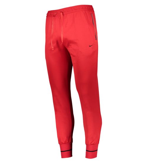 NIKE Strike 22 Herren Fußball-Hose mit Baumwollanteil moderne Jogging-Hose Sweat-Pants mit Reißverschluss-Taschen DH9386-657 Rot