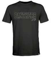RE:COVERED X NFL PANTHERS Herren T-Shirt mit Logo-Schriftzug Baumwoll-Shirt Rundhals-Shirt MMNFL1184 Schwarz