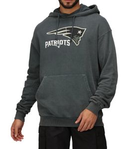 RE:COVERED X NFL Herren Kapuzen-Pullover mit PATRIOTS Schriftzug Baumwoll-Hoody Langarm-Shirt RCNFL1318F Grau RE:COVERED X NFL Herren Kapuzen-Pullover mit PATRIOTS Schriftzug Baumwoll-Hoody Langarm-Shirt RCNFL1318F Grau
