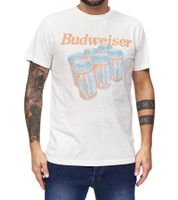 RE:COVERED X BUDWEISER Herren T-Shirt mit großem Six Pack-Print Baumwoll-Shirt Kurzarm-Shirt MMABI403 Ecru-Weiß RE:COVERED X BUDWEISER Herren T-Shirt mit großem Six Pack-Print Baumwoll-Shirt Kurzarm-Shirt MMABI403 Ecru-Weiß