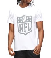 RE:COVERED X NFL T-shirt da uomo con stampa scudo vintage in cotone girocollo MMNFL1197 bianco RE:COVERED X NFL T-shirt da uomo con stampa scudo vintage in cotone girocollo MMNFL1197 bianco